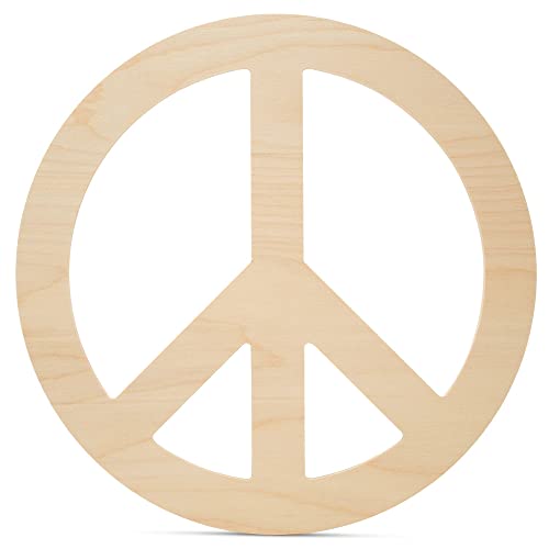 Holzausschnitte "Peace" 30,5 x 30,5 cm, 1 Stück, unlackiertes Holz-Bastelrohling, Holz-Buchstabenschild zum Basteln und Dekorieren, von Woodpeckers von Woodpeckers