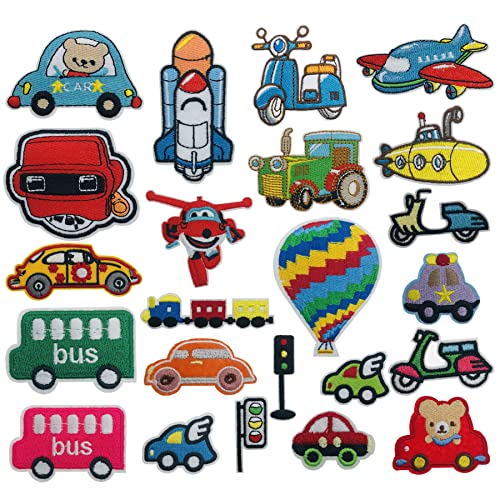 Woohome 23 Stück Auto Patch Heißluftballon Flugzeug U-Boot Patches zum Aufbügeln für Kleidung Blumen Aufnäher Applikation Flicken Kinder Patches für DIY T-Shirt Jeans Woohome 23 Stück Auto Patch Heißluftballon Flugzeug U-Boot Patches zum Aufbügeln für Kleidung Blumen Aufnäher Applikation Flicken Kinder Patches für DIY T-Shirt Jeans von Woohome