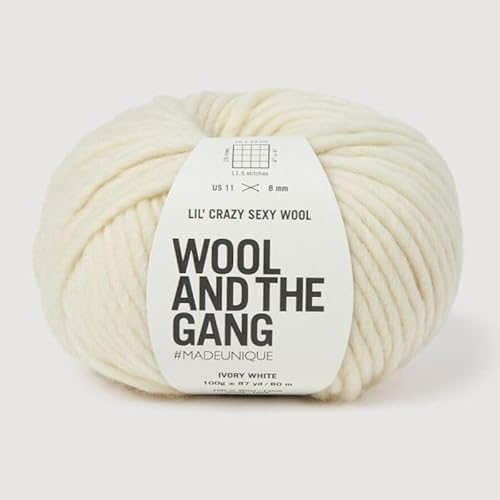 Wool and the Gang, Lil' Crazy Sexy Wolle, Elfenbeinweiß, 100 g, grob von Wool and the Gang