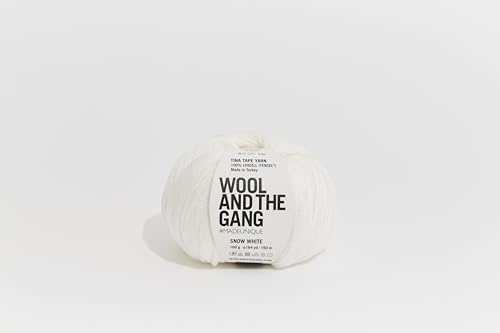 Wool and the Gang, Tina Tape-Garn, Schneeweiß, 100 g, Aran/Kammgarn von Wool and the Gang