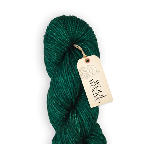 Woolweave Kammgarn, 100 % extrafeine Merinowolle, Garn zum Stricken und Häkeln, handgefärbt, ultraweich und warm, 100 g Knäuel, 180 m, maschinenwaschbar von WoolWeave