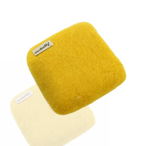 Woolbuddy Nadelfilz-Pad, strapazierfähige Wollmatte für Bastelprojekte, Schaumstoff-Alternative, 25,4 x 25,4 x 3,8 cm (Gold) von Woolbuddy