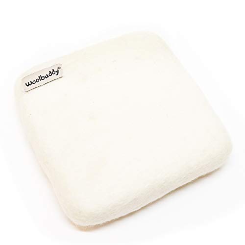 Woolbuddy Nadelfilzpad, Nadelfilzmatte, Nadelfilzbedarf, Schaumstoffpolster Alternative, Wollfilzmatte aus Filzwolle, zum Nadelfilzen, 15,2 x 15,2 x 3,8 cm (weiß) von Woolbuddy