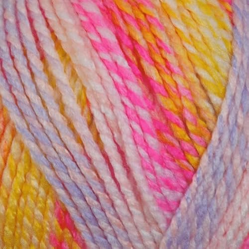 WoolCraft Pebble Chunky Strick- & Häkelgarn, preiswertes Garn mit 36 Farbkombinationen im Sortiment, 100% Acryl, 320 Meter, 200-g-Knäuel, Einzelknäuel, Neapolitanisch von Woolcraft