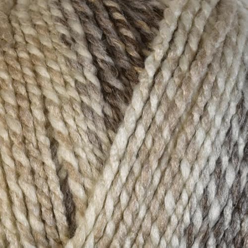 WoolCraft Pebble Chunky Strick- & Häkelgarn, preiswertes Garn mit 36 Farbkombinationen im Sortiment, 100% Acryl, 320 Meter, 200-g-Knäuel, Einzelknäuel, Weiß von Woolcraft