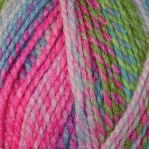 WoolCraft Pebble Chunky Strick- & Häkelgarn, preiswertes Garn mit 36 Farbkombinationen im Sortiment, 100% Acryl, 320 Meter, 200g Knäuel, 10er Pack, Passionsfrucht von Woolcraft