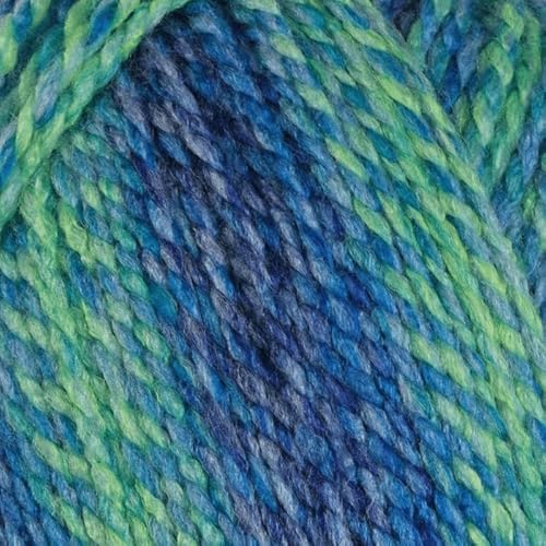 WoolCraft Pebble Chunky Strick- & Häkelgarn, preiswertes Garn mit 36 Farbkombinationen im Sortiment, 100% Acryl, 320 Meter, 200g Knäuel, Atlantis von Woolcraft