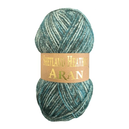 WoolCraft Shetland Heather Aran Strick- & Häkelgarn, preiswertes Garn erhältlich in 15 Tweed-Effekt-Aran-Farben, 75% Acryl & 25% Wolle, 200 Meter, 100-g-Knäuel, Einzelknäuel, Hazy Days von Woolcraft