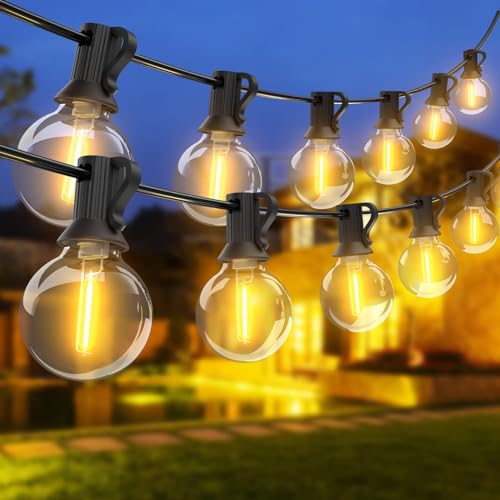 Woolmug Lichterkette Außen, 46M Outdoor Lichterkette Glühbirnen 60+6 LED G40 Globus Birnen Wasserdichte Led Lichterkette Garten Retro Lichterkette Innen Decor für Weihnachten Hochzeit Party von Woolmug