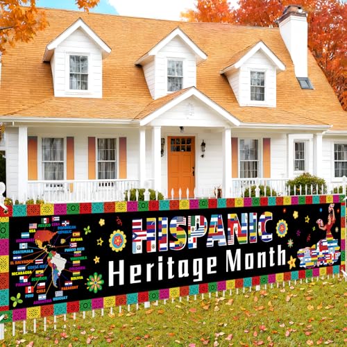 Hispanic Heritage Month Banner Dekorationen 249,9 x 49,8 cm Spanisch sprechend Latino Amerika Länder Feier Urlaub Hof Banner Großes Nationalhispanisches Erbe Monat Dekorationen für Klassenzimmer von Woosytoo