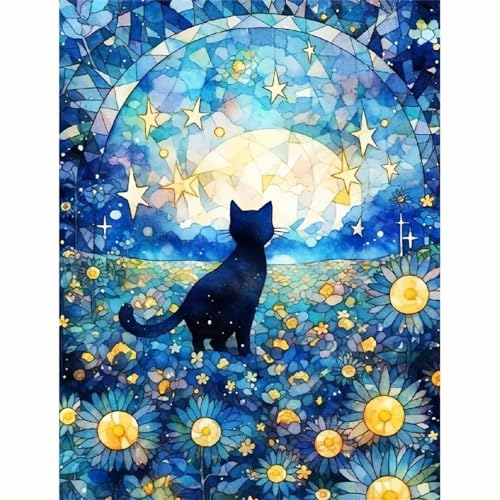 Woplagyreat Diamond Painting Erwachsene Diamant Bilder Dimondpaintin Blumen 5d Landschaft Diamanten Crystal Art Rahmen 30x40 Groß Deko Wohnzimmer Wanddeko Schlafzimmer Pflanzen Sternenkätzchen von Woplagyreat