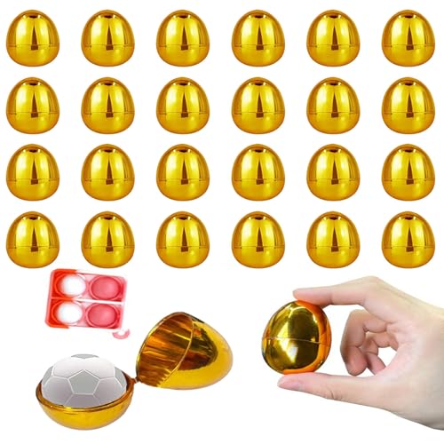 Goldene Ostereier, Ostereier zum Befüllen, Glänzende Goldene Easter Eggs 8cm/3inch Goldfarbe, Befüllbare Ostereier für Ostern Themenparty, Partygeschenkfüller für Sachen Süßigkeiten Spielzeug (6) von Woranb