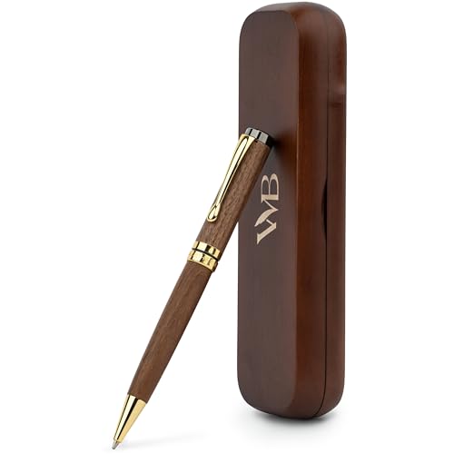 Wordsworth and Black Ballpoint Pen Set - Atemberaubender Luxus-Stift aus Bambus Braunholz, Goldfinish, nachfüllbar, bester Kugelschreiber für Männer & Frauen von Wordsworth & Black