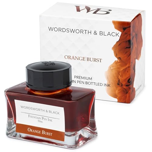 Wordsworth & Black Füllfederhalter-Tintenflasche (50 ml) Premium Luxury Edition [Orange] Füllfederhalter-Tintenflasche; Klassisch Gestaltete Flasche Smooth Flow 50 Ml von Wordsworth & Black