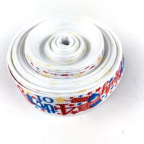 Worlds Ripsband, 2,5 cm x 9,1 m, bedruckt, US-Flagge, patriotisches Band für DIY, Basteln, Geschenke, Verpackung, Schleifenherstellung, Partyzubehör (Stil 8) von Worlds