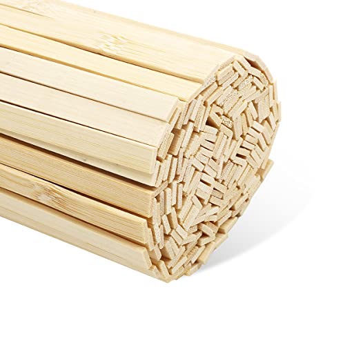 Worown 240 Stück 40cm Lange Natürliche Bambusstreifen, 10 mm Breite Bambus-Bastelstäbe, Extra Lange Holzstreifen, Holzstäbe für Bastelprojekte von Worown