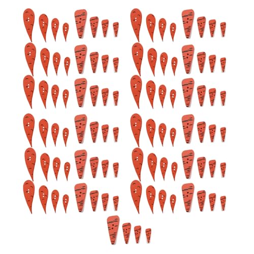 100 pcs Carot Holzknöpfe dekorative süße 2 Löcher 0,75 bis 1,26 Zoll Karottenknöpfe zum Nähen DIY -Handwerks von Woteenore