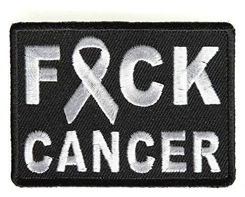 WowPrice99 FCK Cancer White Ribbon 2.75'' x 2'' Patch Embroidered Badge Iron Or Sew On von WowPrice99