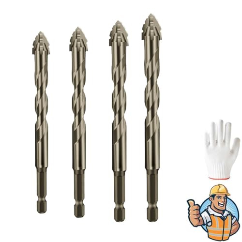 New Four-Flute Sawtooth Eccentric Drill Bit, Cozy Hoome Drill Bit, High Hardness Skewed Head Eccentric Drill Bits,Sawtooth Eccentric Drill Bit, Multifunction Drill Bit Set,Titanium-Coated Design Dril von Wozad