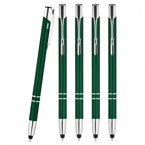 WPRO Stylosa - 5-er Set - Eingabe-Stift & Kugelschreiber 2in1 - Tablet & Smartphone dünne Touch-screen Stylus-Pen Spitze Touchpen - grün - von WPRO