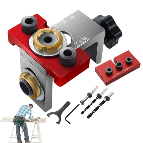 Dübel Jig -Bohrkit, Holzbearbeitungsbohrer - Einstellbarer Bohranleitung Jig Block,Zentrieren von Doweling -Jig, Bohrhandbuch Elektrowerkzeugzubehör -Jigs von Wpsagek