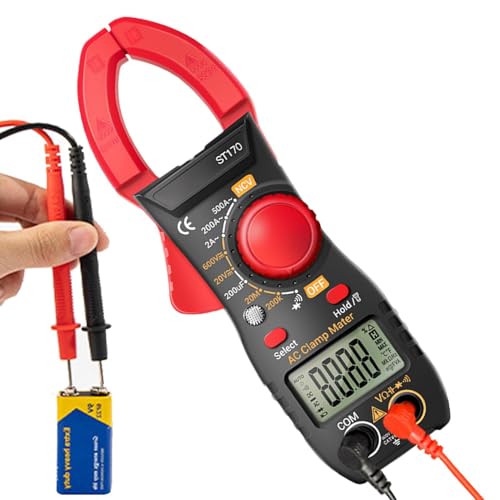 Multimeter Klemme, AMP Clamp Multimeter - Smart Clamp Current Meter 500A,Auto-Bereitschafts-Live-Draht-Test mit NCV, Kontinuität, Amp-Spannungstester, AC/DC-Spannung für Erwachsene Männer von Wpsagek