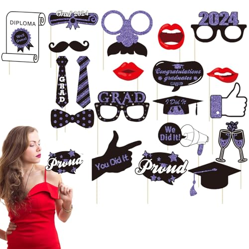 Wpsagek Graduation Photo Booth - Graduation Decorations Props Set - Sturdy Class Of 2024 Photo Booth Props For College Graduation Parties, Preschool von Wpsagek