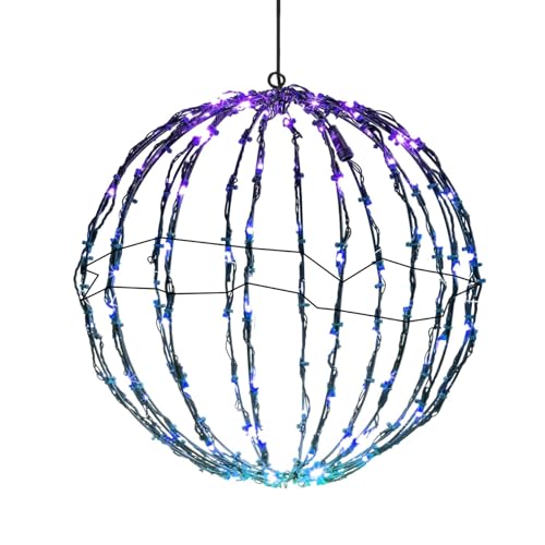 Wpsagek Groß Beleuchtete Kugel, 40/50cm Hängende Kugel Lighted Ball Weihnachtsdeko, Faltbare LED Kugeln Weihnachtsbeleuchtung Füraußen Garten Dekoration von Wpsagek