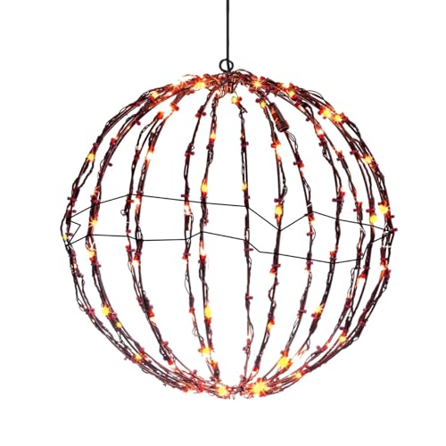 Wpsagek Groß Beleuchtete Kugel, 40/50cm Hängende Kugel Lighted Ball Weihnachtsdeko, Faltbare LED Kugeln Weihnachtsbeleuchtung Füraußen Garten Dekoration von Wpsagek