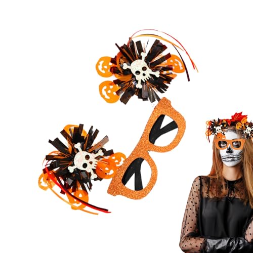 Wpsagek Halloween-Brillen,Halloween-Brillen für Kinder, Lustige Cosplay-Brille, Anziehbrillen, Halloween-Fotokabinen-Requisiten, gruselige Maskerade-Brillen von Wpsagek