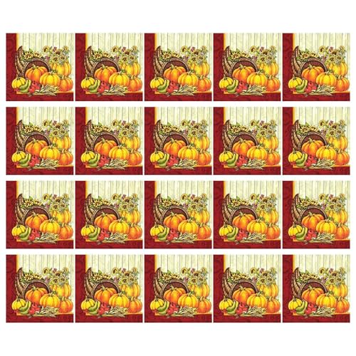 Wpsagek Halloween-Dinnerservietten,-Papierservietten,Herbstliche servietten - 20 Stück Halloween-Papierservietten, dekorative Thanksgiving-Servietten für Abendessen, Küche, Partyzubehör von Wpsagek