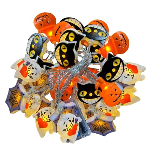 Wpsagek Lichterkette Halloween, batteriebetriebene Halloween- , dekorative Halloween-LED-Lichterkette, Halloween-Dekorationslicht für Karnevalsbedarf von Wpsagek