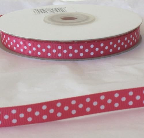 Polka Dot Ripsband 10 mm x 25 m Spule Cerise (Hot) Pink von Wrappings and Bows