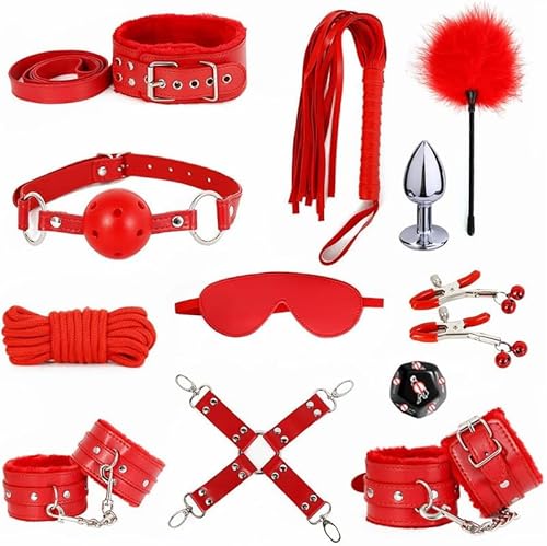 WreGmgg Multi Functional Comfort Leder Yoga üBung Red 12 StüCke Set, Leder Training GüRtel Set Pro H von WreGmgg