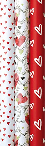 3 Rollen hochwertiges Geschenkpapier Hochzeit Geschenkpapier Valentinstag Geschenkpapier Geburtstag 2m x0,7m von Wrede Verpackungen