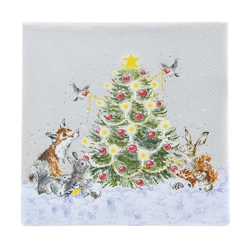 Papier Servietten Oh Christmas Tree - 33x33cm von Wrendale Designs