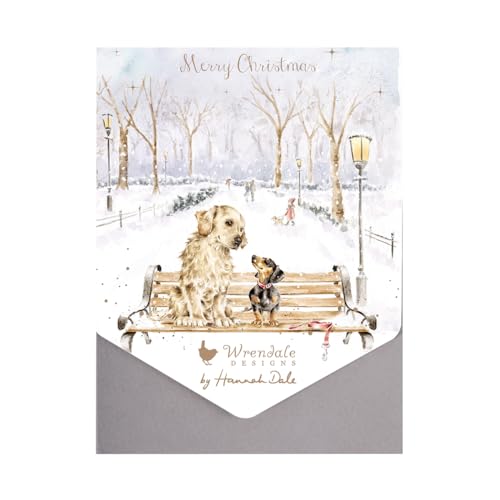 Wrendale - AXNCP033 - Kartenset Weihnachten, Winter Walks, 8 Klappkarten mit Umschlag, Hunde, Maße Karte: 10,1 x 15,2 cm von Wrendale Designs