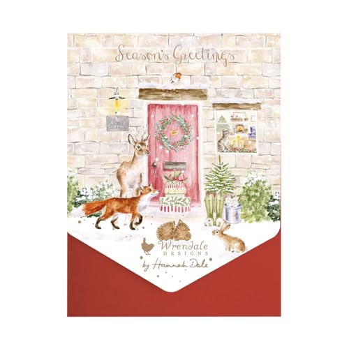 Wrendale - AXNCP034 - Kartenset Weihnachten, Season´s Greetings, 8 Klappkarten mit Umschlag, Tiere, Maße Karte: 10,1 x 15,2 cm von Wrendale Designs