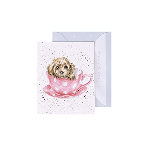 Wrendale - GE081 - Grußkarte, Doppelkarte mit Umschlag, Mini Karte, Nur für dich, Hund, Teacup Pup, 7,5cm x 9cm von Wrendale Designs