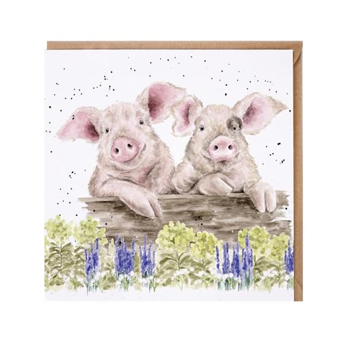 Wrendale - JCS255 - Grußkarte, Doppelkarte mit Umschlag, Schweine, Nosy Neigh-Boars, Country Set Karte, 15cm x 15cm Wrendale - JCS255 - Grußkarte, Doppelkarte mit Umschlag, Schweine, Nosy Neigh-Boars, Country Set Karte, 15cm x 15cm von Wrendale Designs