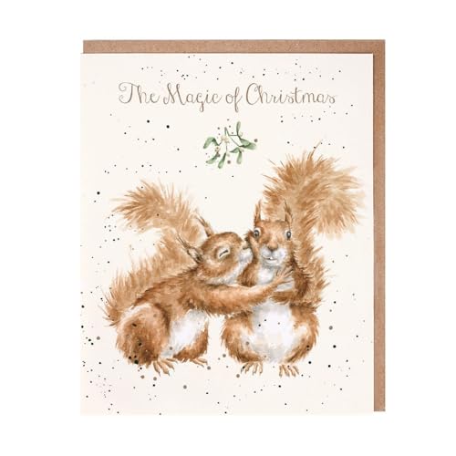 Wrendale - JX081 - Doppelkarte mit Umschlag, Weihnachten, Eichhörnchen, The Magic of Christmas, 17cm x 14cm von Wrendale Designs