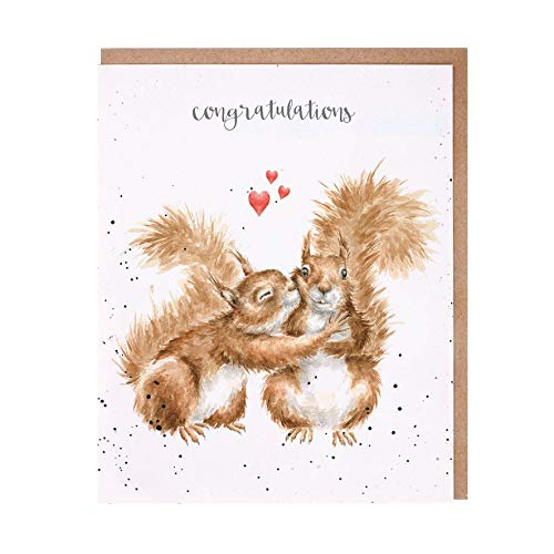 Wrendale - OC107 - Doppelkarte mit Umschlag, Geburtstag, Eichhörnchen, congratulations, 14cm x 17cm von Wrendale Designs