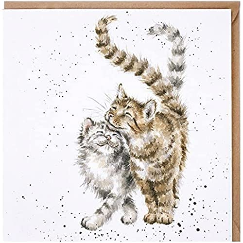 Wrendale Doppelkarte mit Umschlag, zwei Katzen schmusen, Quadratisch, 15x15 cm von Wrendale Designs