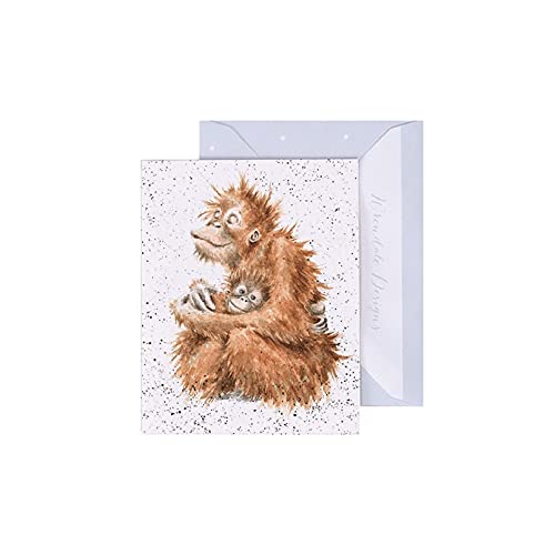 Wrendale - GE069 - Grußkarte, Doppelkarte mit Umschlag, Mini Karte, Nur für dich, Orang Utan, Love is..., 7,5cm x 9cm von Wrendale