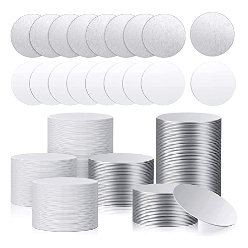 Wresetly Blanko-Aluminium-Aufkleber-Set für Sublimation, rund, blanko, Lünette, Anhänger, Tablett, Aluminiumblech, Sublimationsrohlinge (100 Stück) von Wresetly