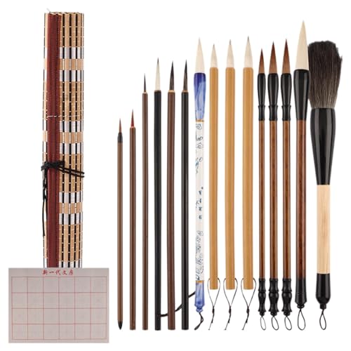 Chinesisches Kalligraphie-Pinsel-Set, traditionelle chinesische Malpinsel, Kunstzeichnungspinsel-Set, professioneller Kalligraphie-Pinsel, Aquarell-Malpinsel, Tintenpinsel-Set, Sumi-e Malpinsel von Wrohto