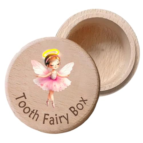 Wrohto Zahnbox für Kinder, Zahn-Andenkenbox | Babyzahnhalter aus Holz - Dekorative Babyzahnbox, niedliche Zahnaufbewahrungsbox, Kinder-Andenken-Organizer für Babyzähne von Wrohto