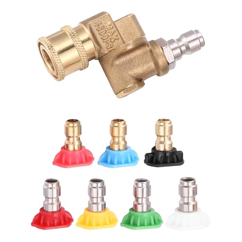 Wrtysully Universelle Hoch Druck Reiniger Sprüh Düsen Spitzen Und Schnell Kupplungs Dreh Adapter Mit 180 Grad Und 5 Dreh Winkeln, Kit Mit Seifen Und Spül Strahl Spitzen Kit,1/4,2,5 Gpm Wrtysully Universelle Hoch Druck Reiniger Sprüh Düsen Spitzen Und Schnell Kupplungs Dreh Adapter Mit 180 Grad Und 5 Dreh Winkeln, Kit Mit Seifen Und Spül Strahl Spitzen Kit,1/4,2,5 Gpm von Wrtysully