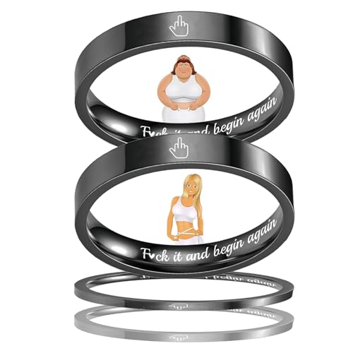 Mittelfinger-Mantra-Ring, Fuck It and Begin Again-Ring, lustig gravierter Fuck It-Ring, Fuck My Trauma-Ring, inspirierender Mittelfinger-Schwanzbandring, Freundschaftsschmuck-Geschenk (US-6,B) von Wryhaul