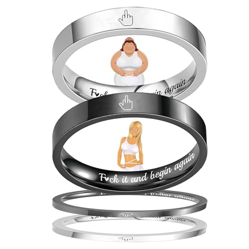 Mittelfinger-Mantra-Ring, Fuck It and Begin Again-Ring, lustig gravierter Fuck It-Ring, Fuck My Trauma-Ring, inspirierender Mittelfinger-Schwanzbandring, Freundschaftsschmuck-Geschenk (US-8,C) von Wryhaul